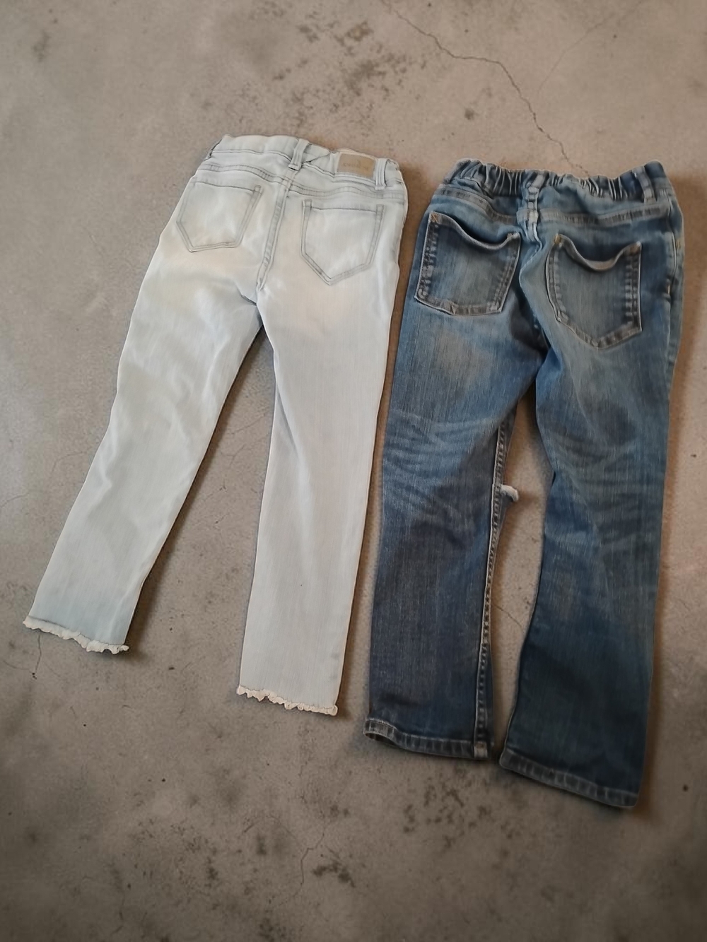 Girls Light Wash & Medium Wash Denim Jeans - Set of 2